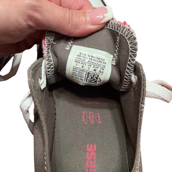 Converse Chuck Taylor Gray/Pink All Star Double Tongue Size 9 - Picture 9 of 10